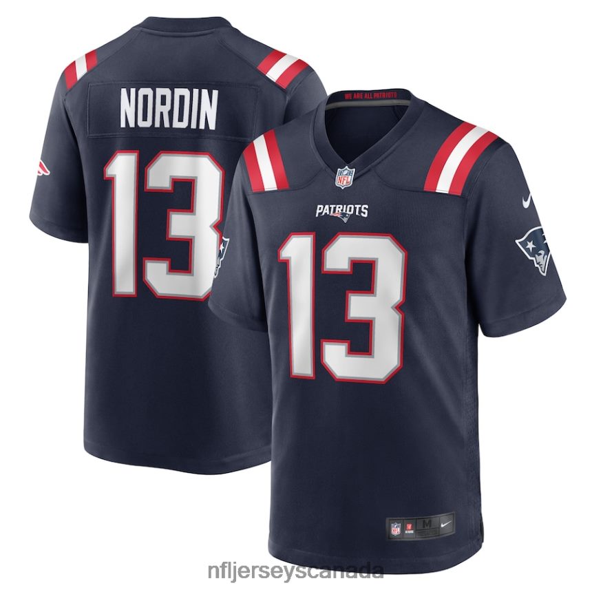 Men New England Patriots Quinn Nordin Nike Navy Game Player Jersey Clothing NFL TBXFR66806