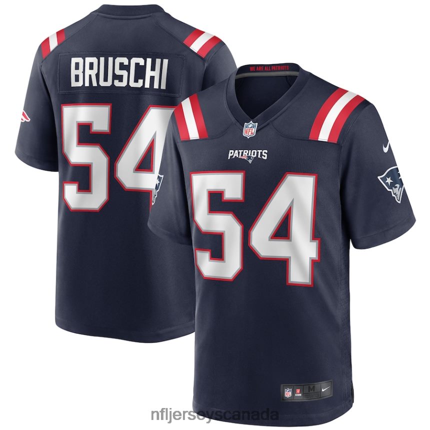 Men New England Patriots Tedy Bruschi Nike Navy Game Retired Player Jersey Clothing NFL TBXFR6941