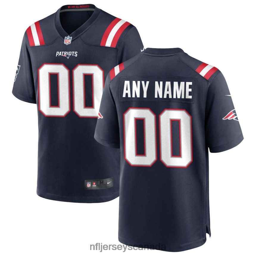 Men Nike New England Patriots Navy Custom Game Jersey Clothing NFL TBXFR652