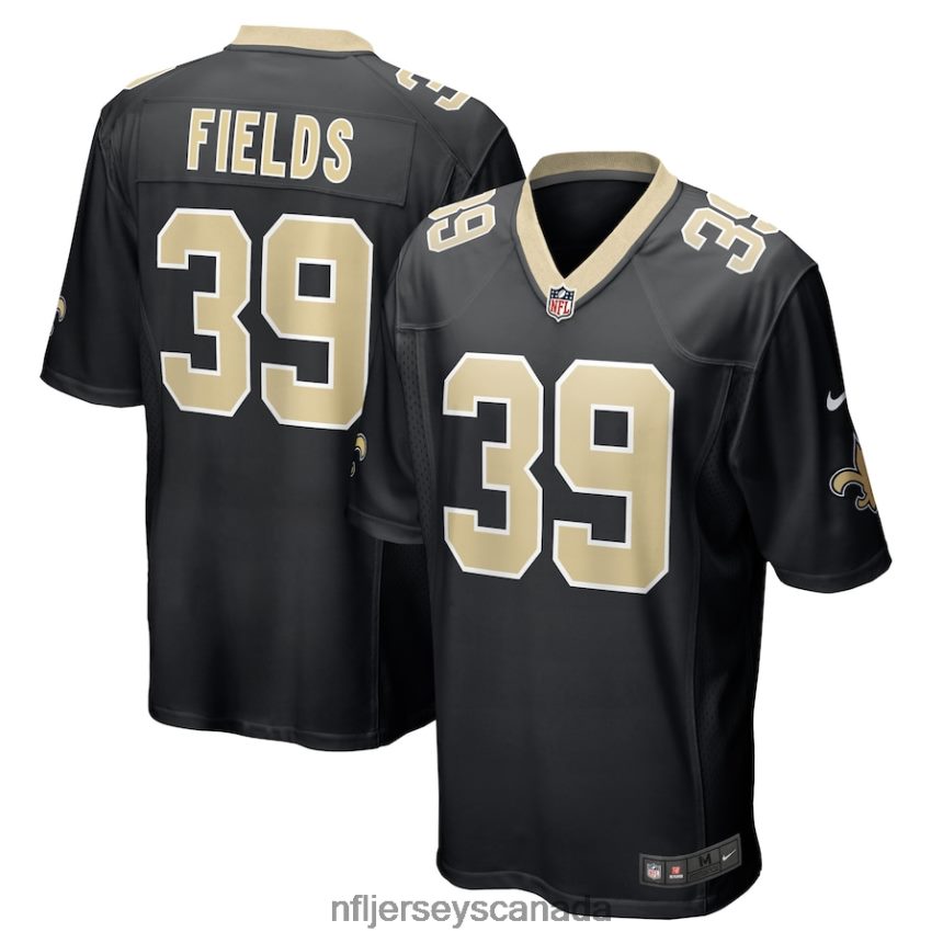 Men New Orleans Saints DaMarcus Fields Nike Black Game Player Jersey Clothing NFL TBXFR64402