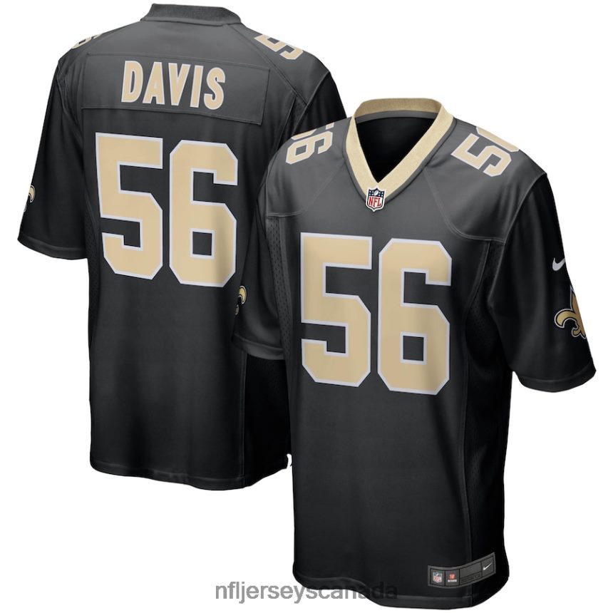 Men New Orleans Saints Demario Davis Nike Black Game Player Jersey Clothing NFL TBXFR63760