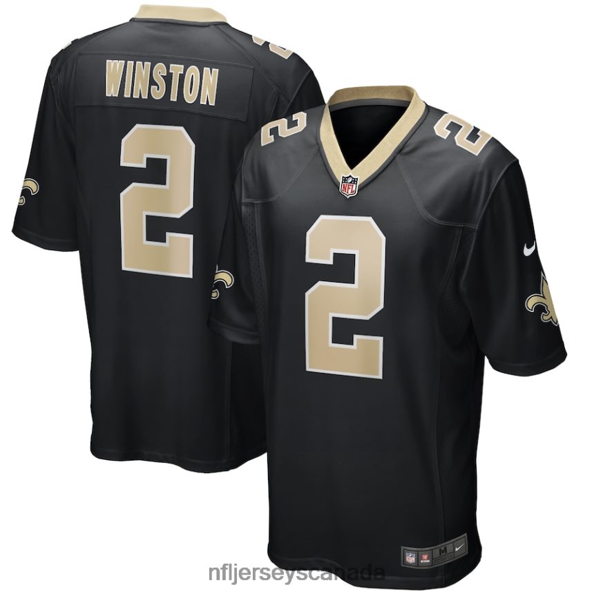 Men New Orleans Saints Jameis Winston Nike Black Game Jersey Clothing NFL TBXFR62107
