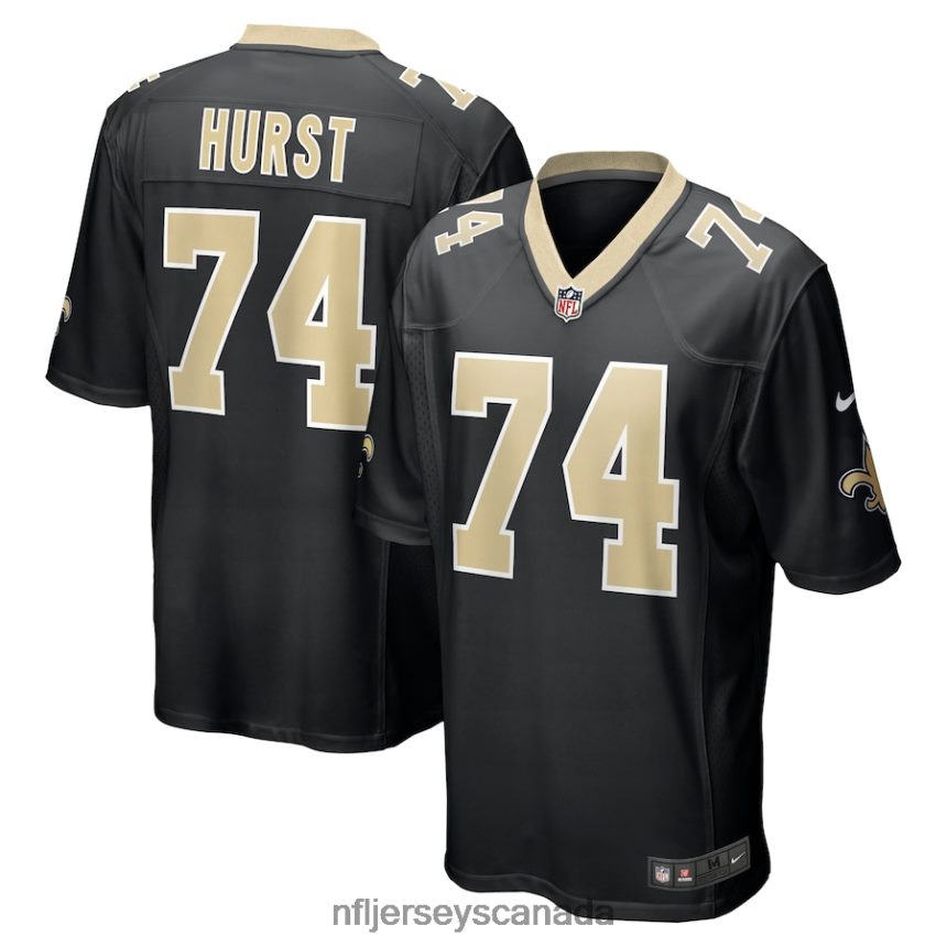 Men New Orleans Saints James Hurst Nike Black Game Jersey Clothing NFL TBXFR65534
