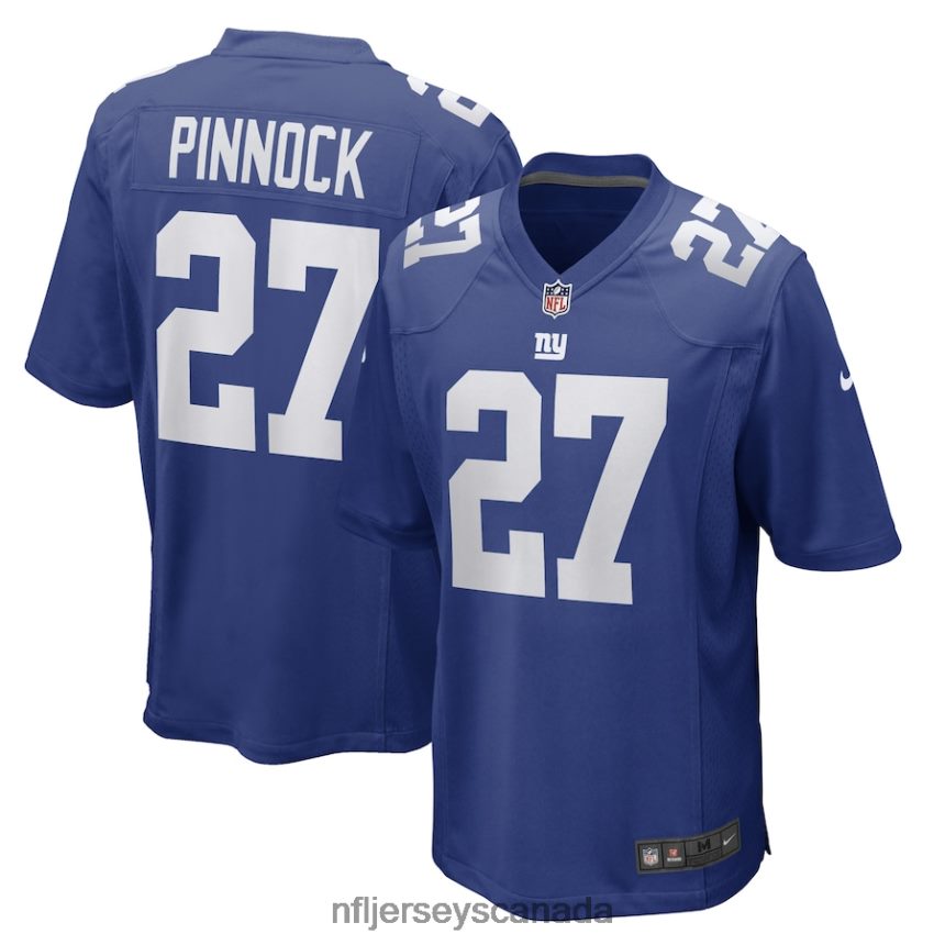 Men New York Giants Jason Pinnock Nike Royal Game Player Jersey Clothing NFL TBXFR66284