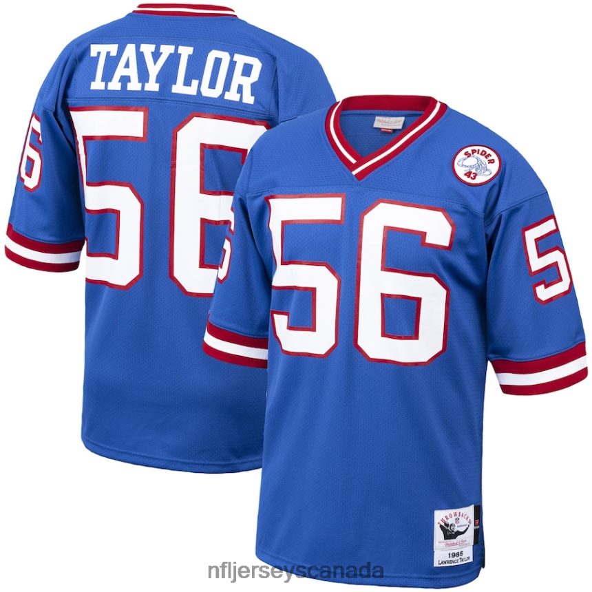 Men New York Giants Lawrence Taylor Mitchell & Ness Royal 1986 Authentic Throwback Retired Player Jersey Clothing NFL TBXFR6709