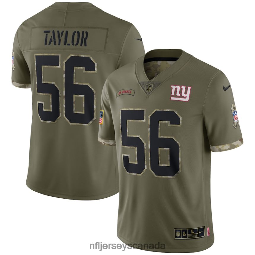 Men New York Giants Lawrence Taylor Nike Olive 2022 Salute To Service Retired Player Limited Jersey Clothing NFL TBXFR61604
