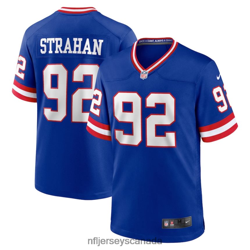 Men New York Giants Michael Strahan Nike Royal Classic Retired Player Game Jersey Clothing NFL TBXFR6389