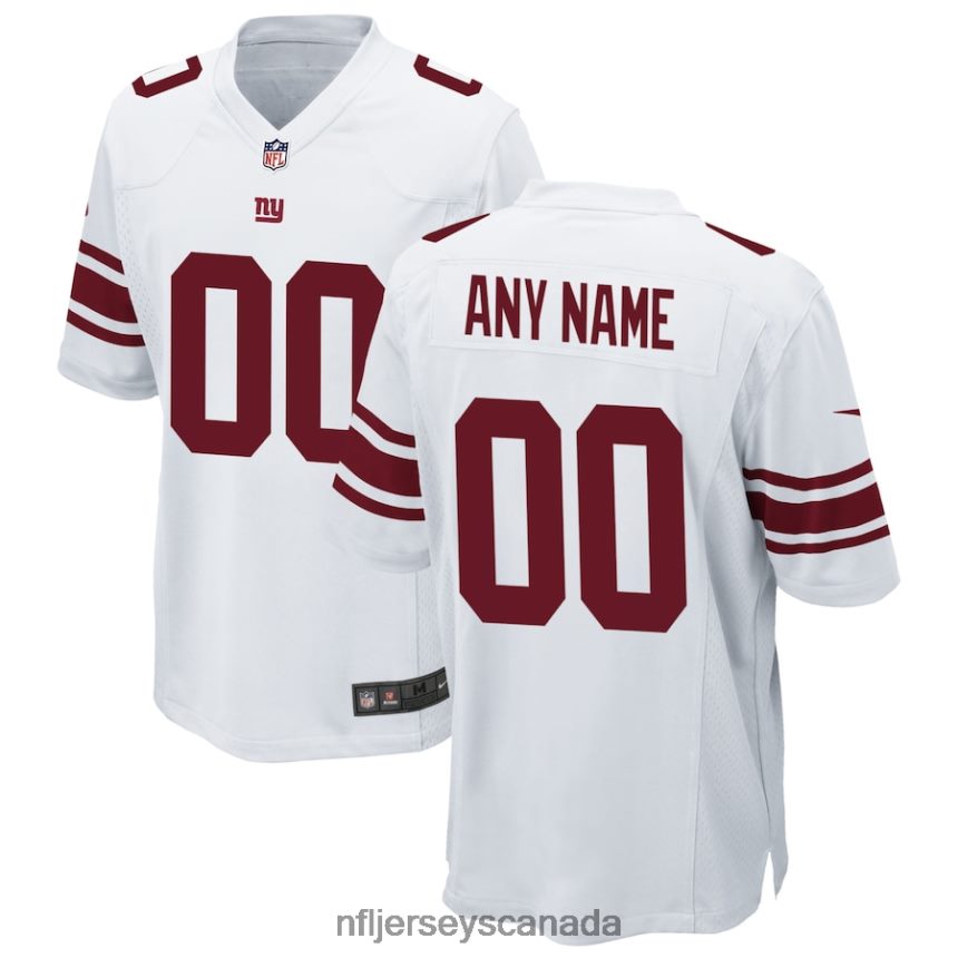 Men New York Giants Nike White Custom Game Jersey Clothing NFL TBXFR6343