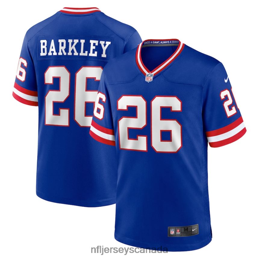 Men New York Giants Saquon Barkley Nike Royal Classic Player Game Jersey Clothing NFL TBXFR665