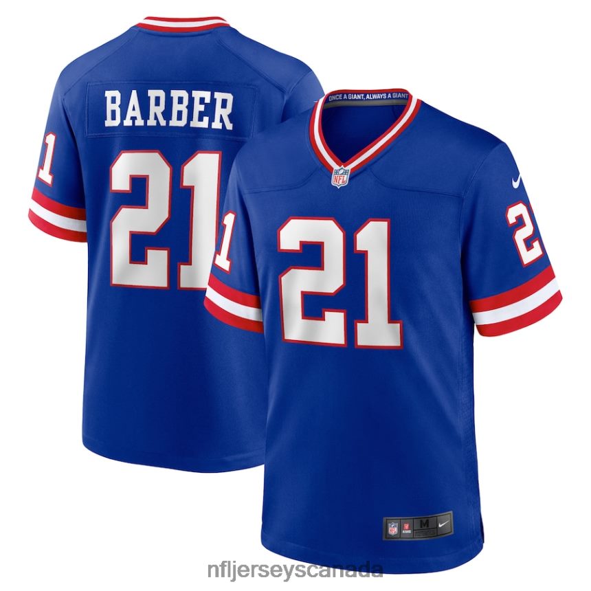 Men New York Giants Tiki Barber Nike Royal Classic Retired Player Game Jersey Clothing NFL TBXFR62140