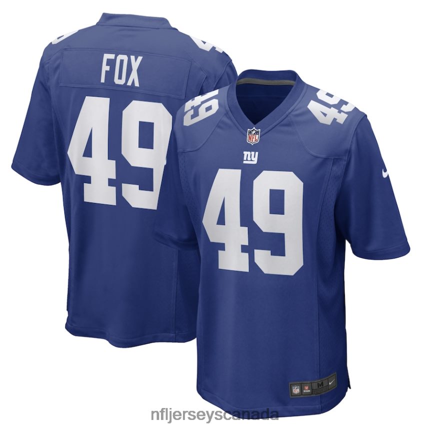 Men New York Giants Tomon Fox Nike Royal Game Player Jersey Clothing NFL TBXFR64416