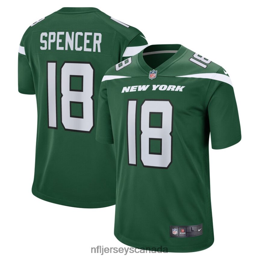 Men New York Jets Diontae Spencer Nike Gotham Green Game Player Jersey Clothing NFL TBXFR66914