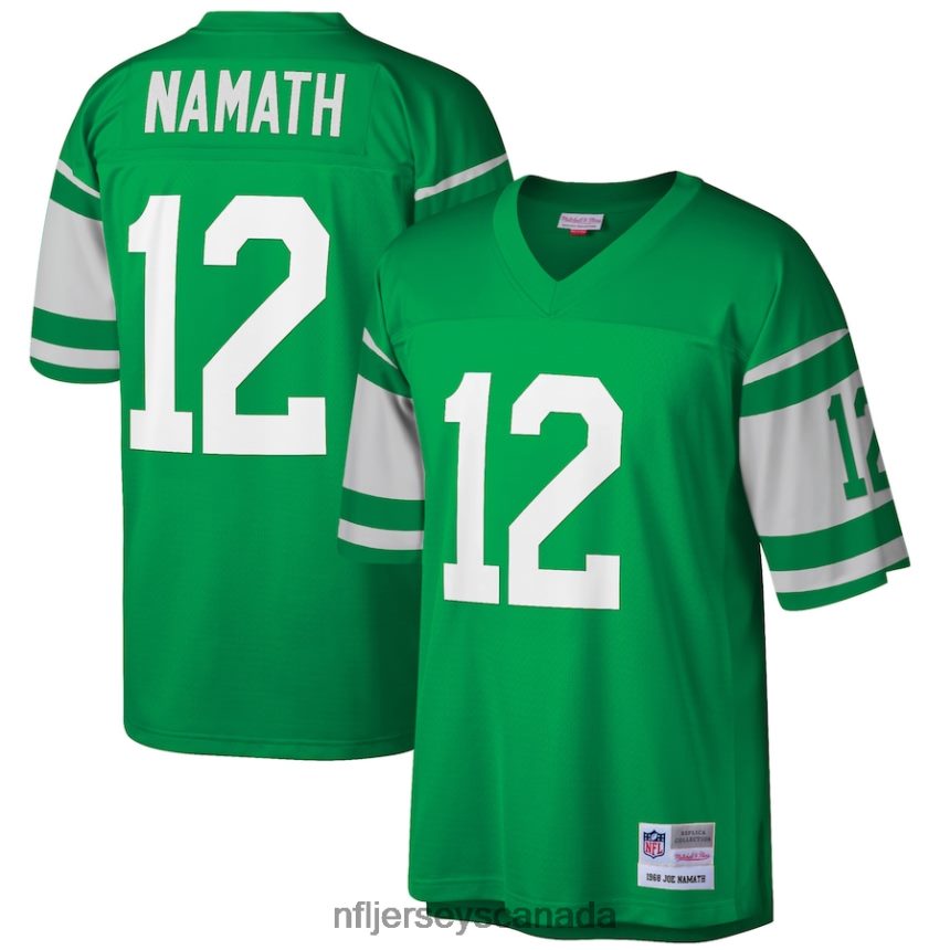 Men New York Jets Joe Namath Mitchell & Ness Green Big & Tall 1968 Retired Player Replica Jersey Clothing NFL TBXFR61644