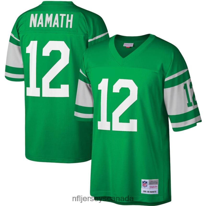 Men New York Jets Joe Namath Mitchell & Ness Kelly Green Legacy Replica Jersey Clothing NFL TBXFR62447