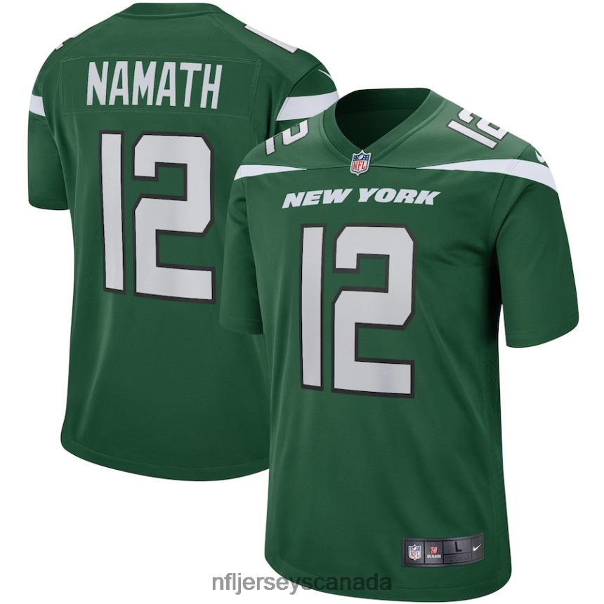 Men New York Jets Joe Namath Nike Gotham Green Game Retired Player Jersey Clothing NFL TBXFR6395