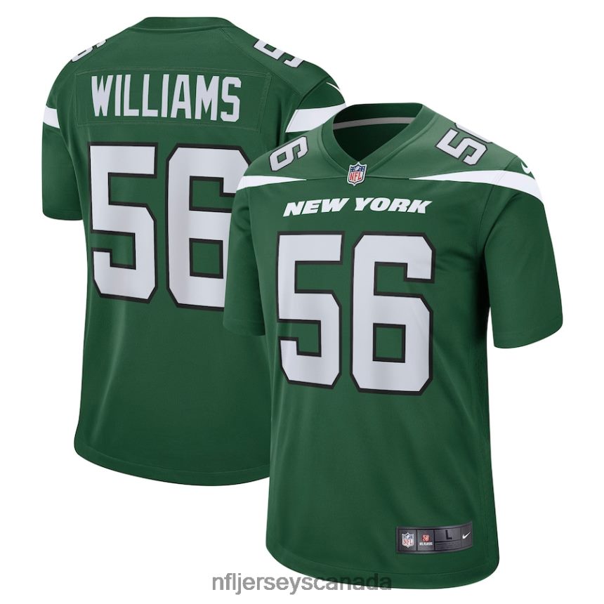 Men New York Jets Quincy Williams Nike Gotham Green Game Jersey Clothing NFL TBXFR62989
