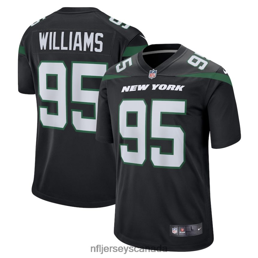 Men New York Jets Quinnen Williams Nike Stealth Black Alternate Game Player Jersey Clothing NFL TBXFR6388
