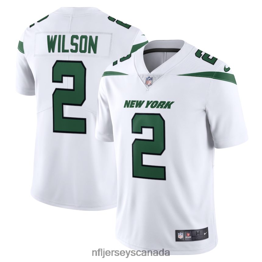 Men New York Jets Zach Wilson Nike Spotlight White Vapor Limited Jersey Clothing NFL TBXFR62909