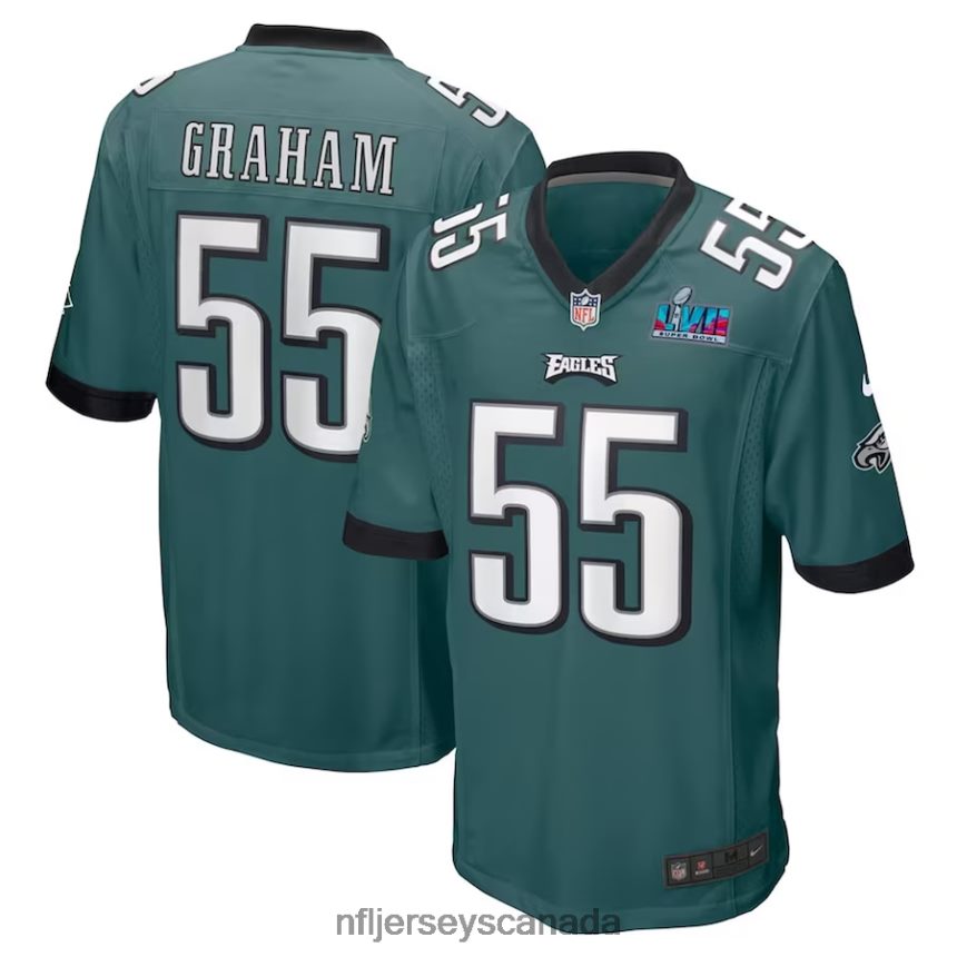 Men Philadelphia Eagles Brandon Graham Nike Midnight Green Super Bowl LVII Patch Game Jersey Clothing NFL TBXFR6240