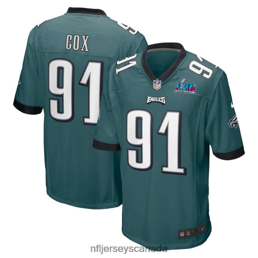 Men Philadelphia Eagles Fletcher Cox Nike Midnight Green Super Bowl LVII Patch Game Jersey Clothing NFL TBXFR6565