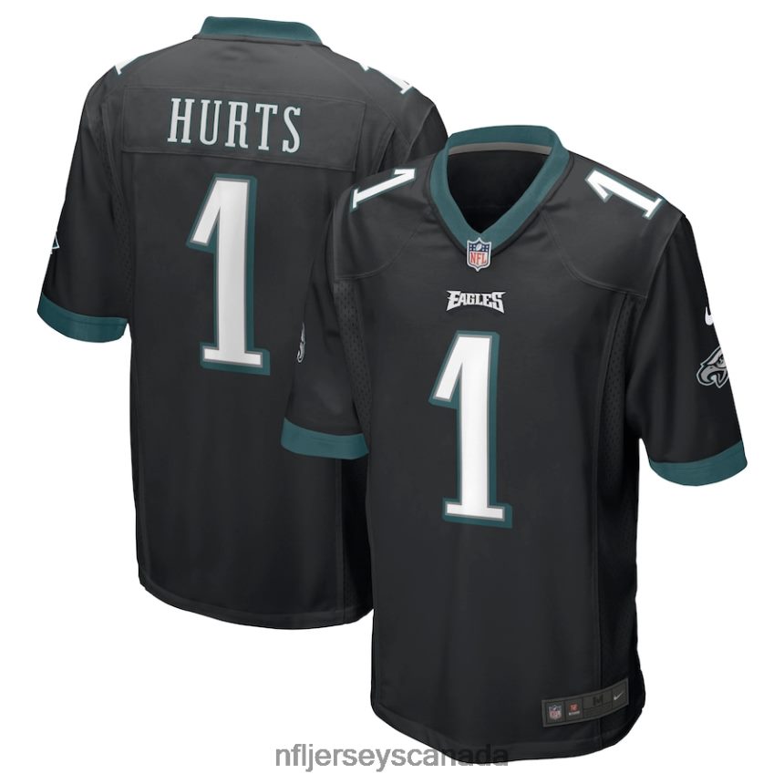 Men Philadelphia Eagles Jalen Hurts Nike Black Game Jersey Clothing NFL TBXFR69