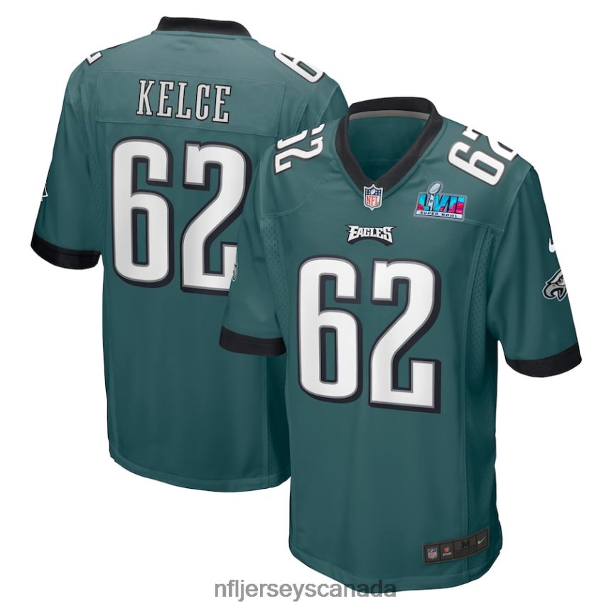Men Philadelphia Eagles Jason Kelce Nike Midnight Green Super Bowl LVII Patch Game Jersey Clothing NFL TBXFR612