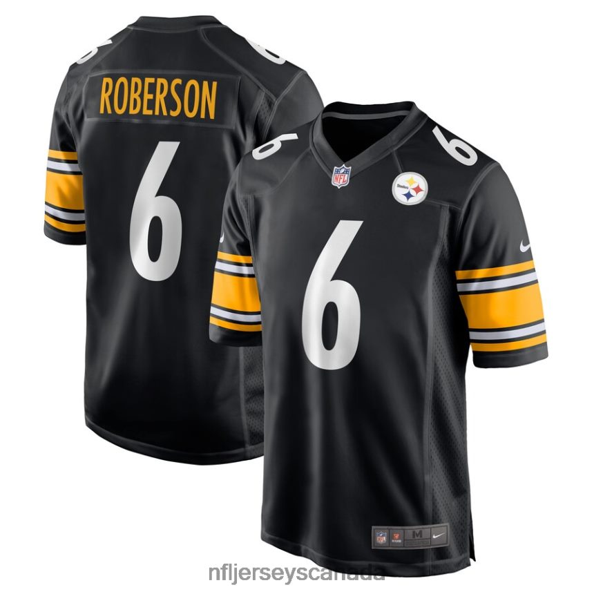 Men Pittsburgh Steelers Jaquarii Roberson Nike Black Game Player Jersey Clothing NFL TBXFR66893