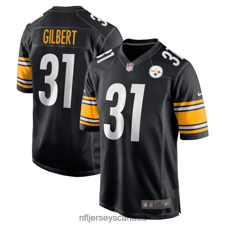 Men Pittsburgh Steelers Mark Gilbert Nike Black Game Player Jersey Clothing NFL TBXFR64358
