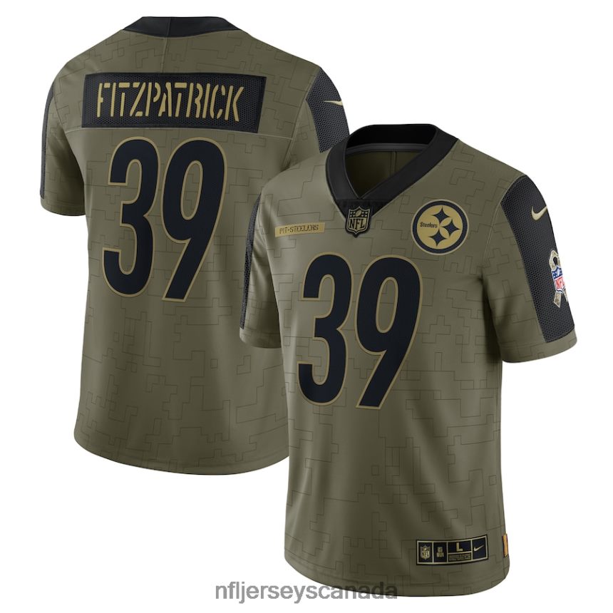 Men Pittsburgh Steelers Minkah Fitzpatrick Nike Olive 2021 Salute To Service Limited Player Jersey Clothing NFL TBXFR65457