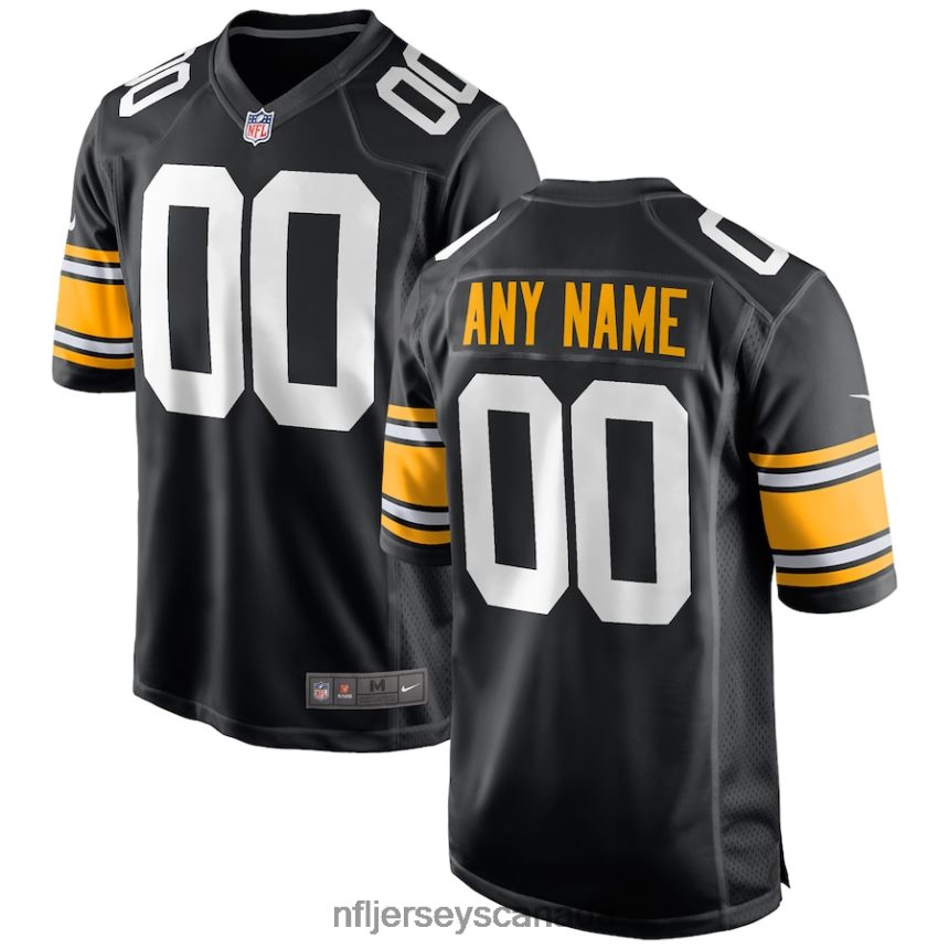 Men Pittsburgh Steelers Nike Black Alternate Custom Game Jersey Clothing NFL TBXFR651