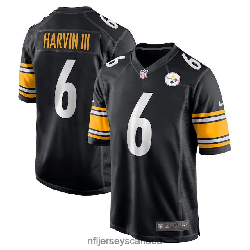 Men Pittsburgh Steelers Pressley Harvin III Nike Black Game Jersey Clothing NFL TBXFR64287
