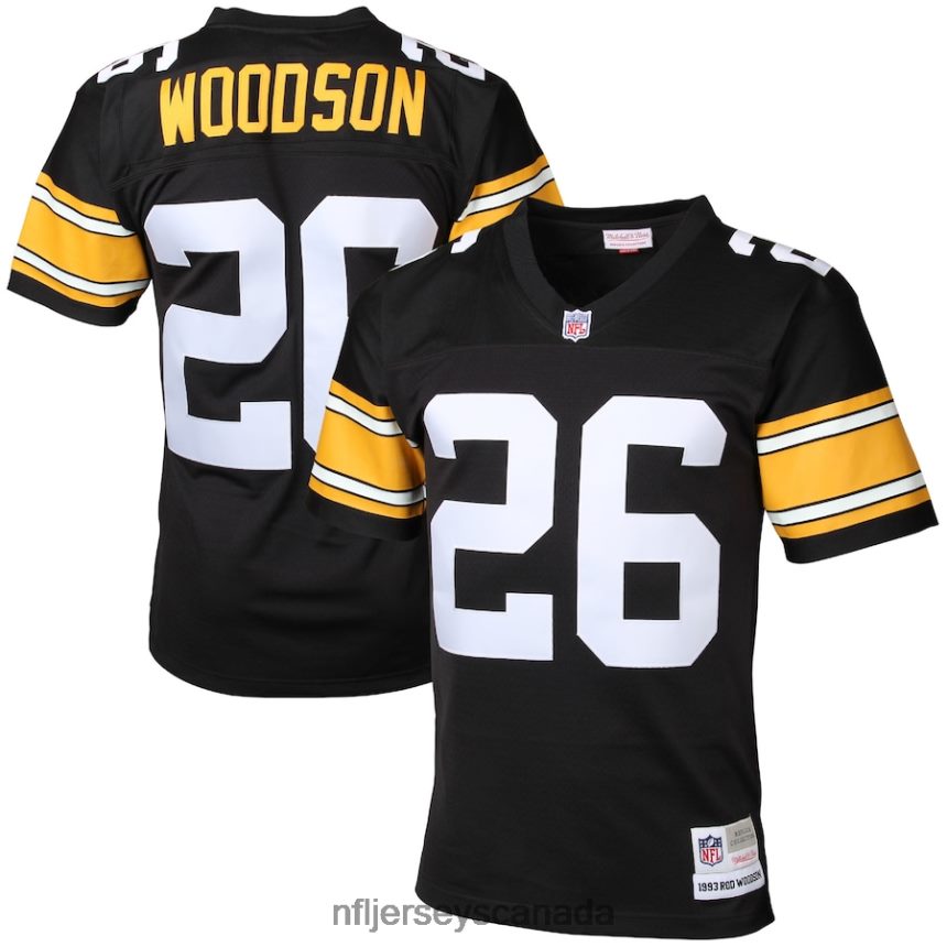 Men Pittsburgh Steelers Rod Woodson Mitchell & Ness Black Retired Player Legacy Replica Jersey Clothing NFL TBXFR6935