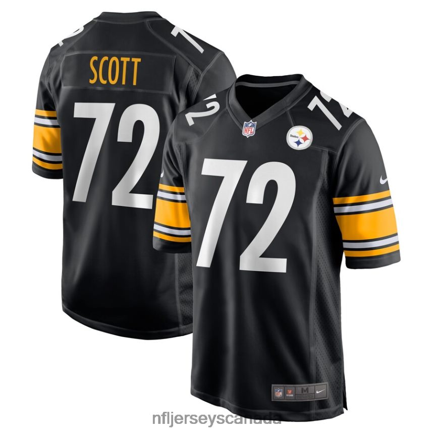 Men Pittsburgh Steelers Trent Scott Nike Black Game Player Jersey Clothing NFL TBXFR66702