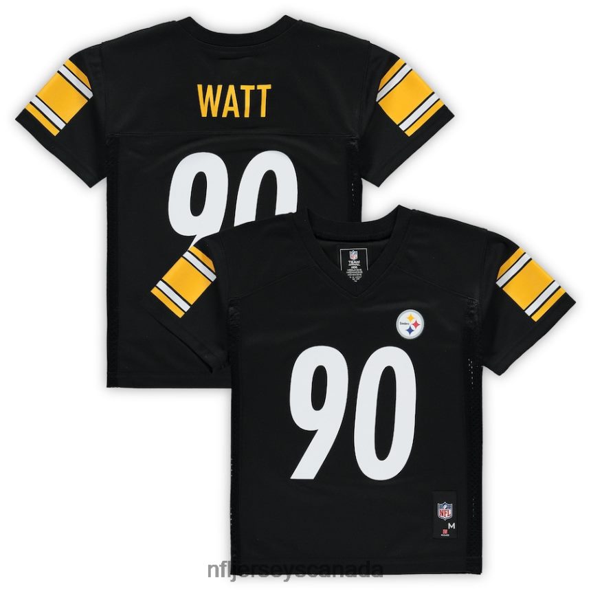 Men Preschool Pittsburgh Steelers T.J. Watt Black Replica Player Jersey Clothing NFL TBXFR6657