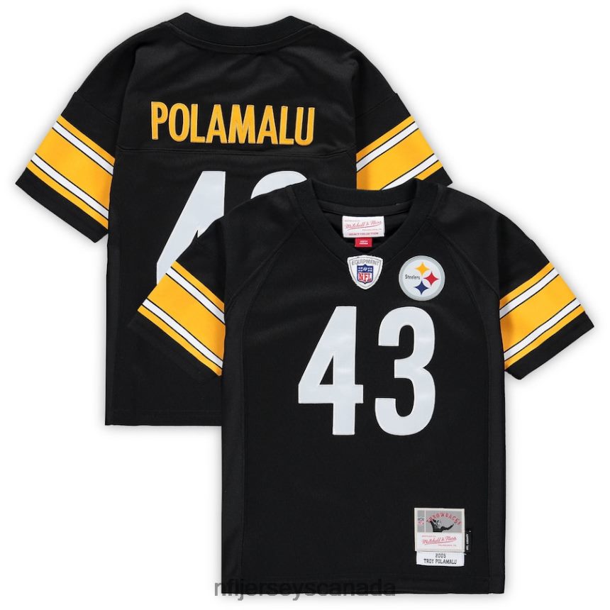Men Preschool Pittsburgh Steelers Troy Polamalu Mitchell & Ness Black Retired Legacy Jersey Clothing NFL TBXFR62124