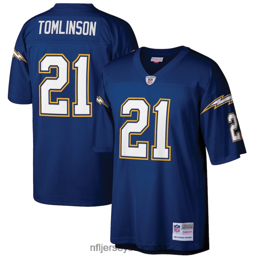 Men San Diego Chargers LaDainian Tomlinson Mitchell & Ness Navy Retired Player Legacy Replica Jersey Clothing NFL TBXFR62933