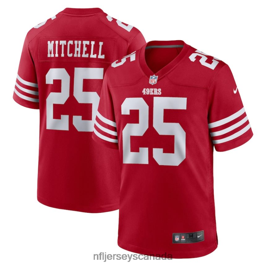 Men San Francisco 49ers Elijah Mitchell Nike Scarlet Team Player Game Jersey Clothing NFL TBXFR62150