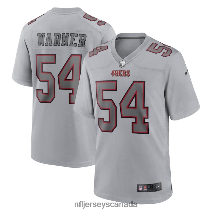 Men San Francisco 49ers Fred Warner Nike Gray Atmosphere Fashion Game Jersey Clothing NFL TBXFR63616