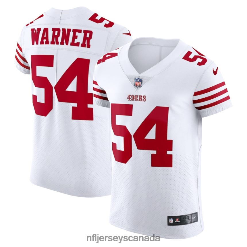 Men San Francisco 49ers Fred Warner Nike White Vapor Elite Jersey Clothing NFL TBXFR62198