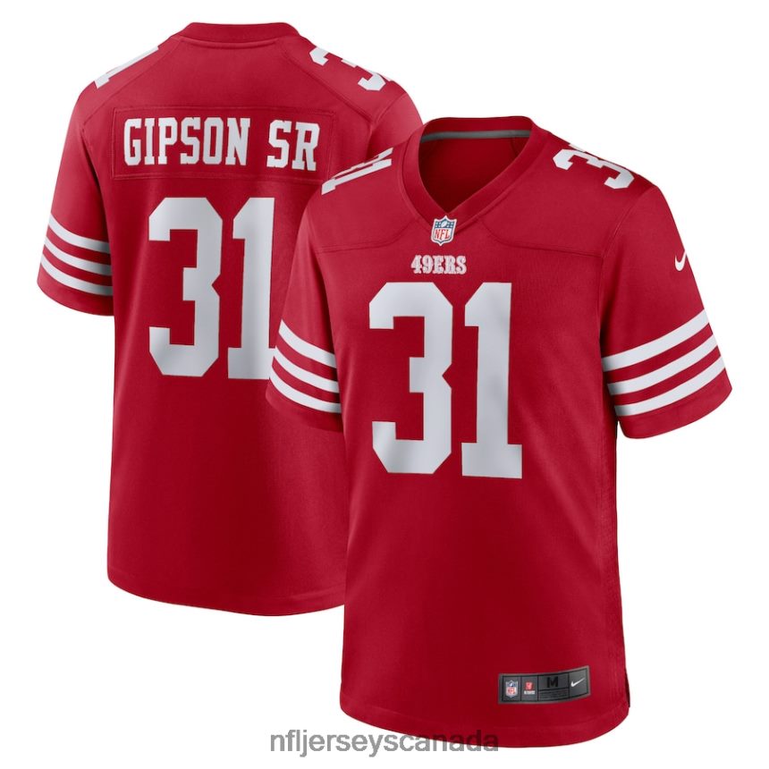 Men San Francisco 49ers Tashaun Gipson Sr. Nike Scarlet Home Game Player Jersey Clothing NFL TBXFR63939