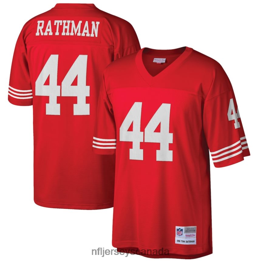 Men San Francisco 49ers Tom Rathman Mitchell & Ness Scarlet Retired Player Legacy Replica Jersey Clothing NFL TBXFR63794