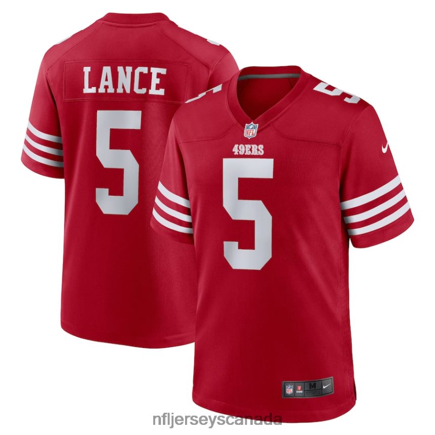 Men San Francisco 49ers Trey Lance Nike Scarlet Team Game Jersey Clothing NFL TBXFR63480