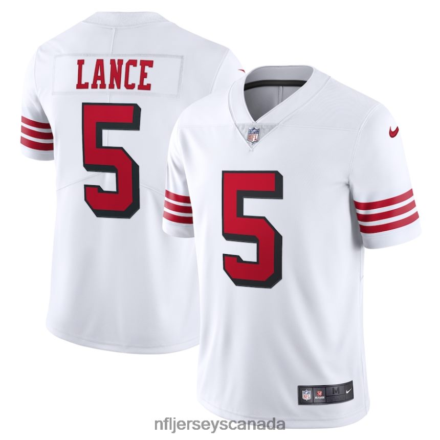 Men San Francisco 49ers Trey Lance Nike White Alternate 2 Vapor Limited Jersey Clothing NFL TBXFR63034