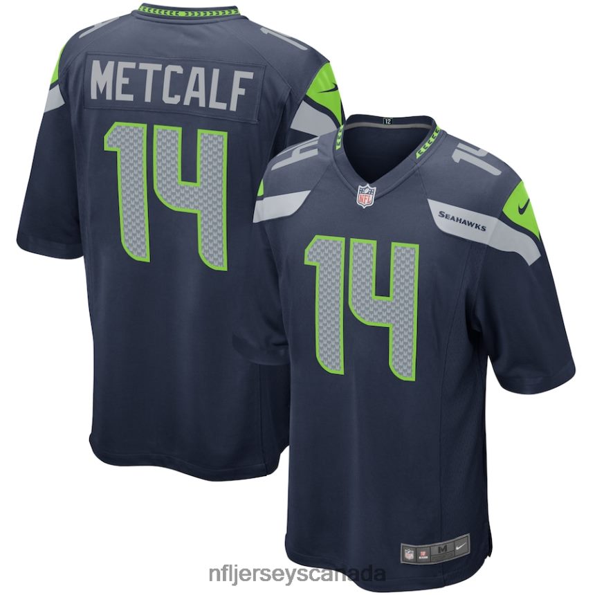 Men Seattle Seahawks DK Metcalf Nike College Navy Game Player Jersey Clothing NFL TBXFR6879