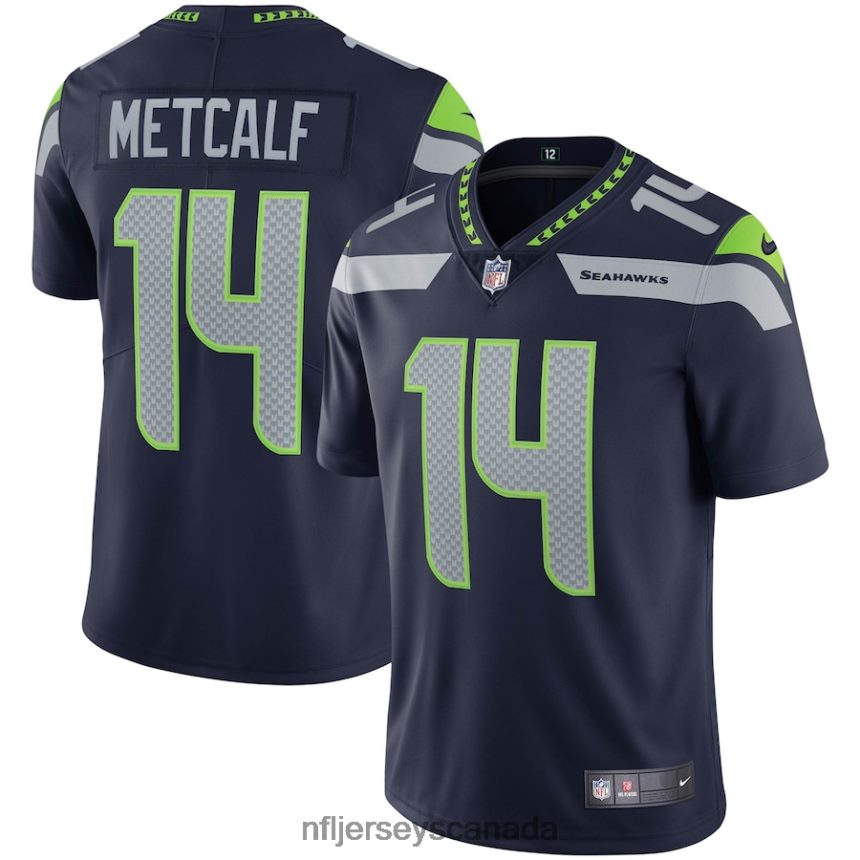 Men Seattle Seahawks DK Metcalf Nike College Navy Vapor Limited Jersey Clothing NFL TBXFR62057