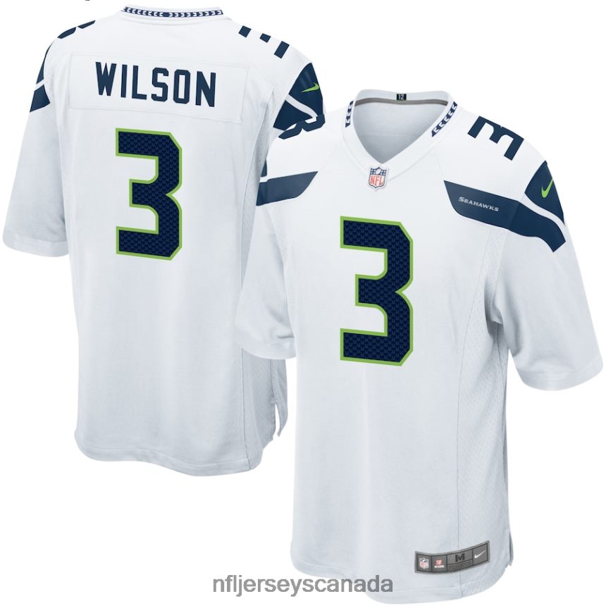 Men Seattle Seahawks Russell Wilson Nike White Game Jersey Clothing NFL TBXFR61609
