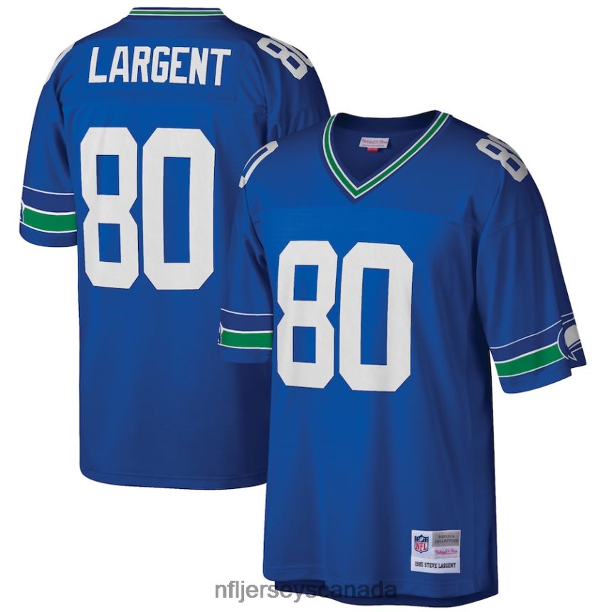 Men Seattle Seahawks Steve Largent Mitchell & Ness Royal Big & Tall 1985 Retired Player Replica Jersey Clothing NFL TBXFR61982