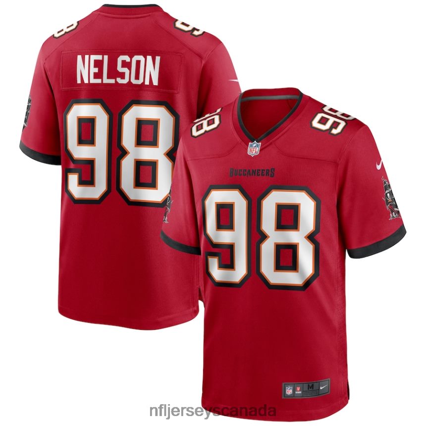 Men Tampa Bay Buccaneers Anthony Nelson Nike Red Game Jersey Clothing NFL TBXFR64475