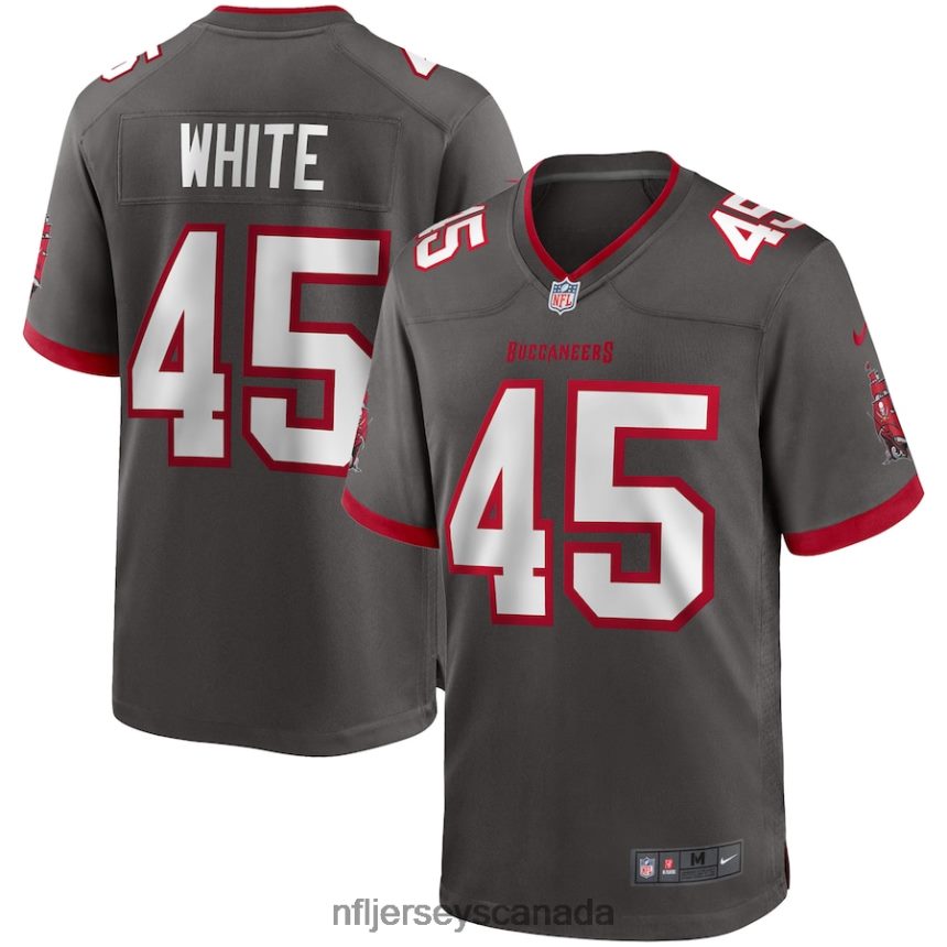 Men Tampa Bay Buccaneers Devin White Nike Pewter Game Jersey Clothing NFL TBXFR62488