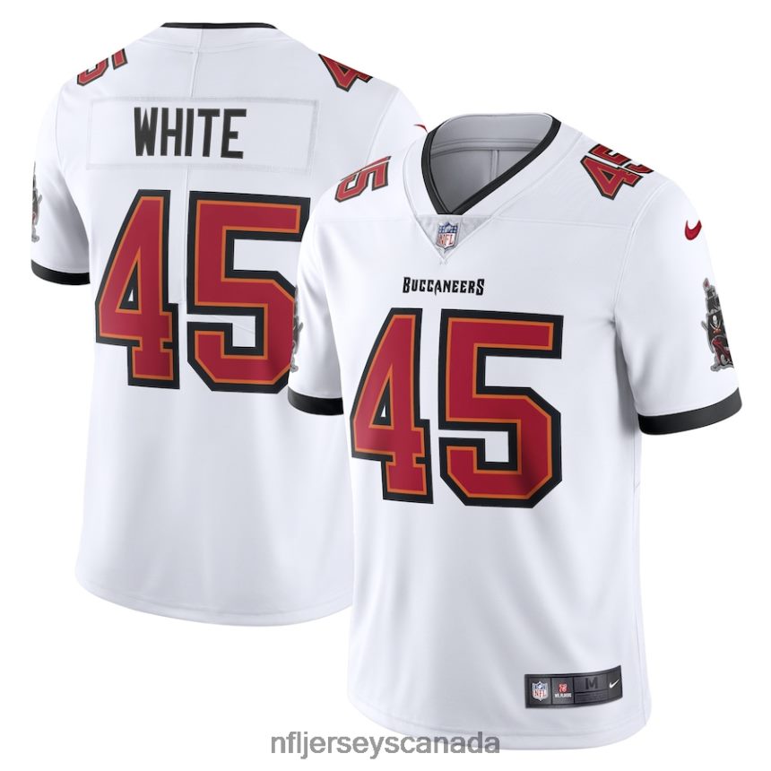 Men Tampa Bay Buccaneers Devin White Nike White Vapor Limited Player Jersey Clothing NFL TBXFR65462